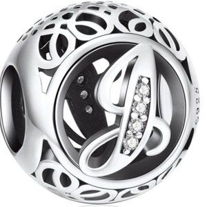 Sterling Silver Vintage Letter J Charm